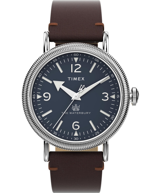TIMEX – Waterbury hodinky, Hnědá, Navy, Stříbrná barva