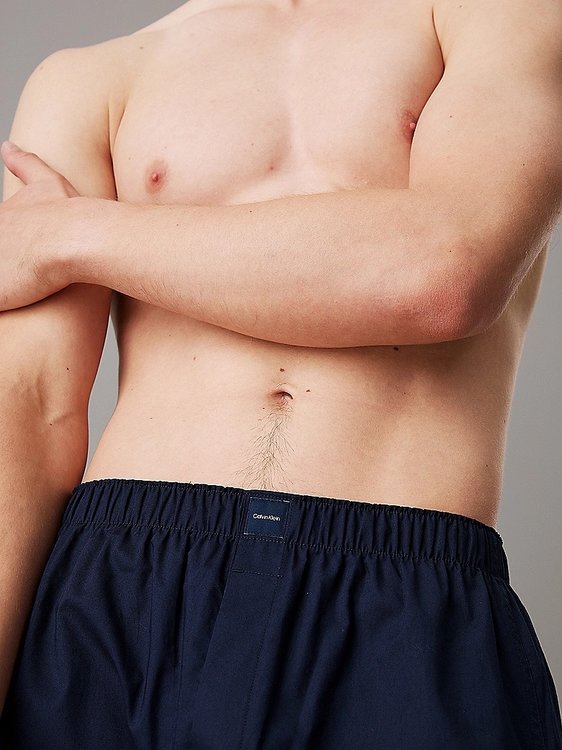 Luxusní Woven boxer 3ks, Modrá barva, S, M, L, XL, XXL