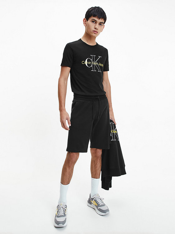 Módní Two tone monogram tričko, Černá barva, 2022