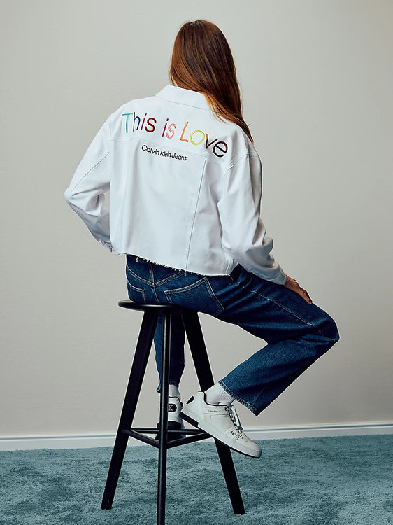 Luxusní Cropped denim bunda, Bílá barva, XS, S, M, L