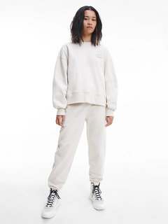 Badge oversized mikina Béžová barva Ženy