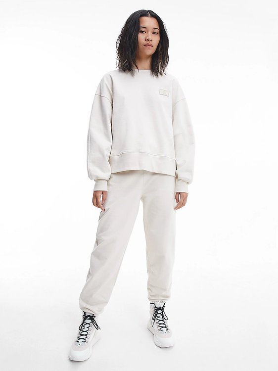 Badge oversized mikina Béžová barva Ženy