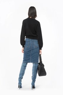 Luxusní Acciuga Maglia svetr, Černá barva, M