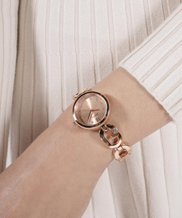 GUESS, Růžové zlato barva Empower hodinky