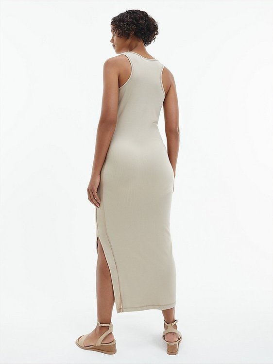 Modal šaty – Calvin Klein, Béžová barva Ženy