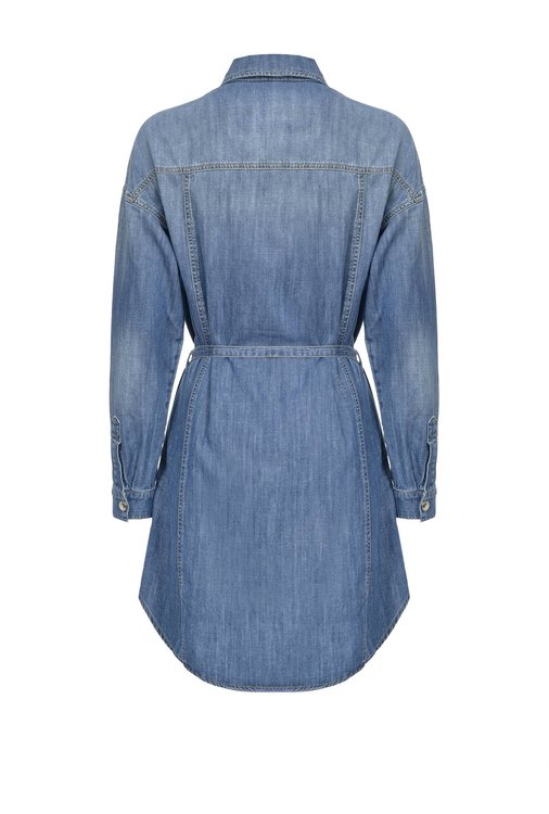 Denimové šaty – Pinko, Modrá barva Ženy