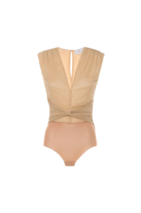 Módní Fernes top, Béžová, Zlatá barva, 2022