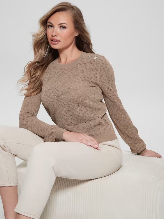 Luxusní Paula svetr, Hnědá barva, XS, S, M, L, XL