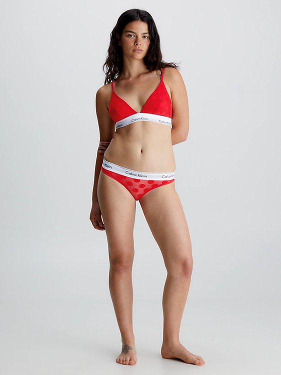 Modern Cotton Dot bikiny Červená barva Ženy