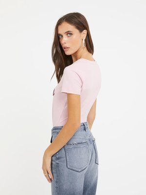 Guess Shiny triko – GUESS, Růžová barva Ženy