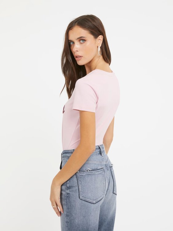 Guess Shiny triko – GUESS, Růžová barva Ženy