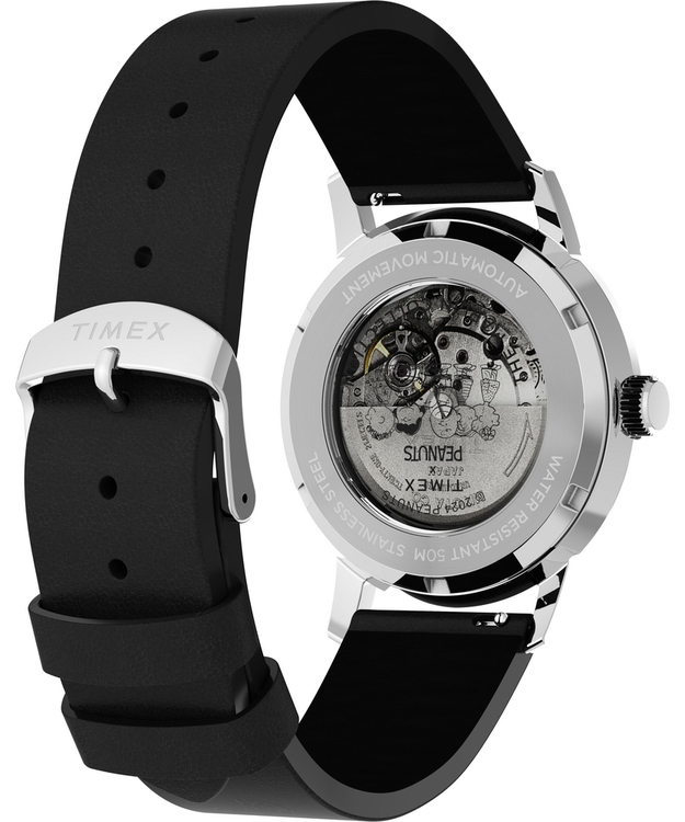 Módní Peanuts hodinky, Černá, Stříbrná barva, 2024