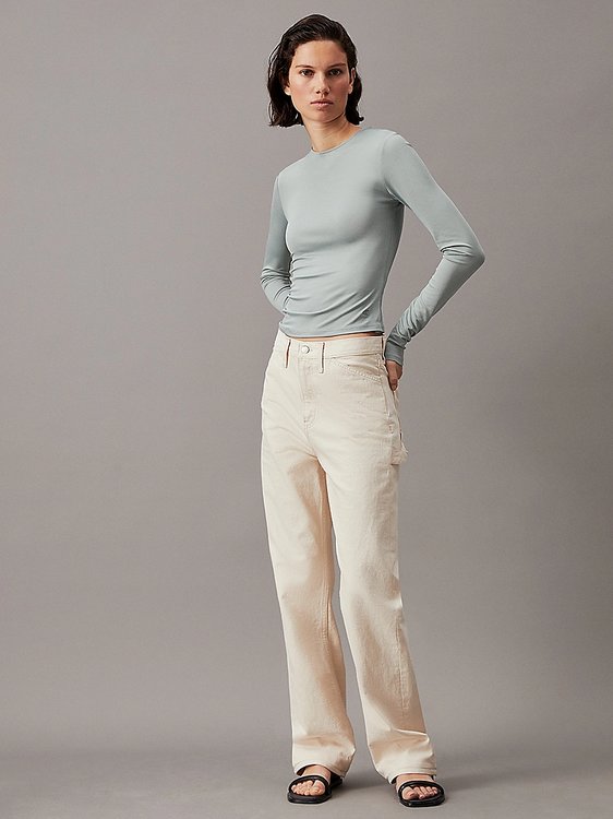 Modal Detail triko – Calvin Klein Jeans, Šedá barva Ženy