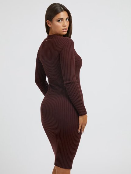 Módní Gabrielle šaty, Hnědá barva, 2022