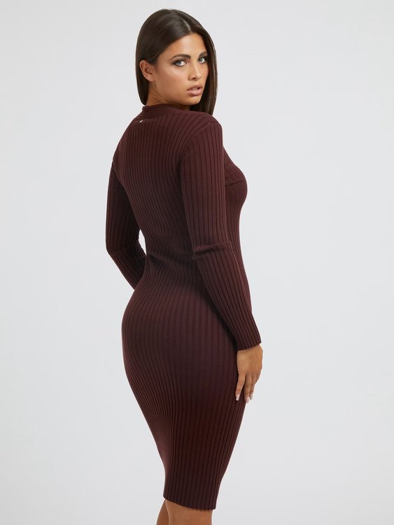 Módní Gabrielle šaty, Hnědá barva, 2022