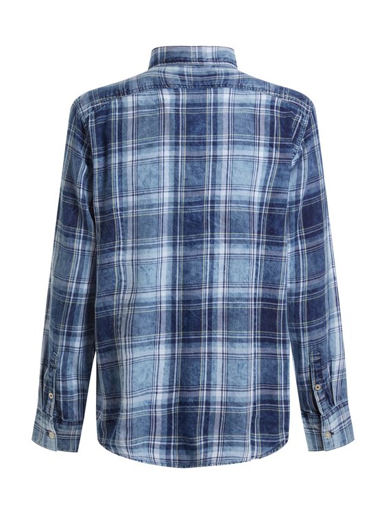 Macro Check košile Modrá barva Muži