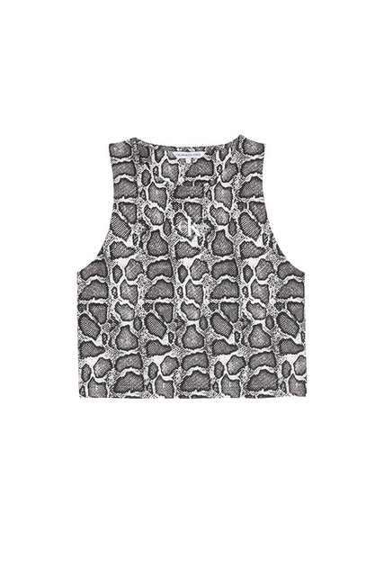 Módní Aop reptile tílko, Šedá barva, 2021