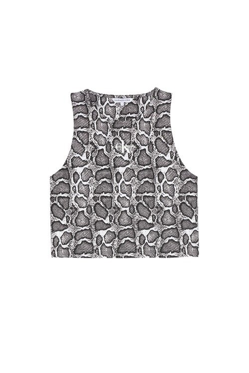 Módní Aop reptile tílko, Šedá barva, 2021