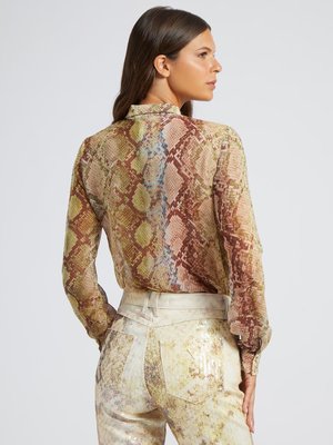 Clouis košile – GUESS, Béžová, Hnědá barva Ženy