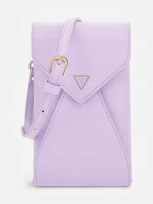 GUESS – Saffiano pouzdro na mobil, Fialová barva