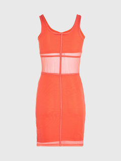 Mesh Tank šaty Červená barva Ženy
