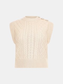 Luxusní Sabine Jewel svetr, Krémová barva, M