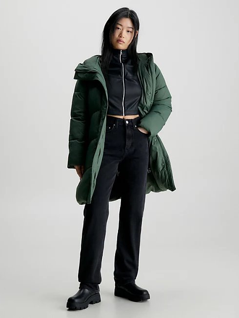 Módní Authentic Slim Straight jeany, Černá barva, 2023