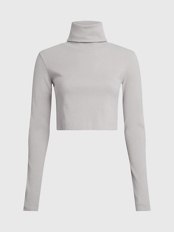 Logo Elastic Crop triko Krémová, Šedá barva Ženy