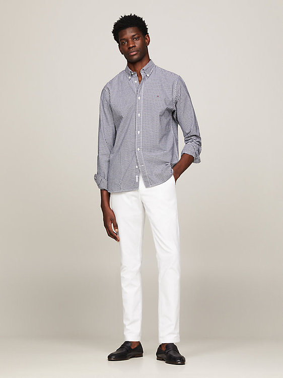 1985 Oxford Gingham košile – Tommy Hilfiger, Bílá, Multi, Šedá barva Muži