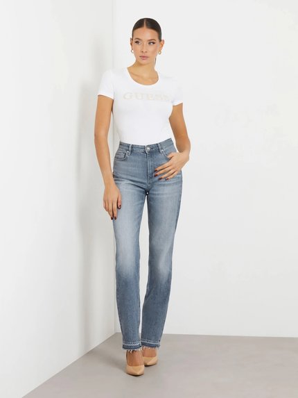 Módní Pony Hair triko, Bílá barva, 2024