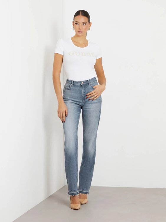 Módní Pony Hair triko, Bílá barva, 2024