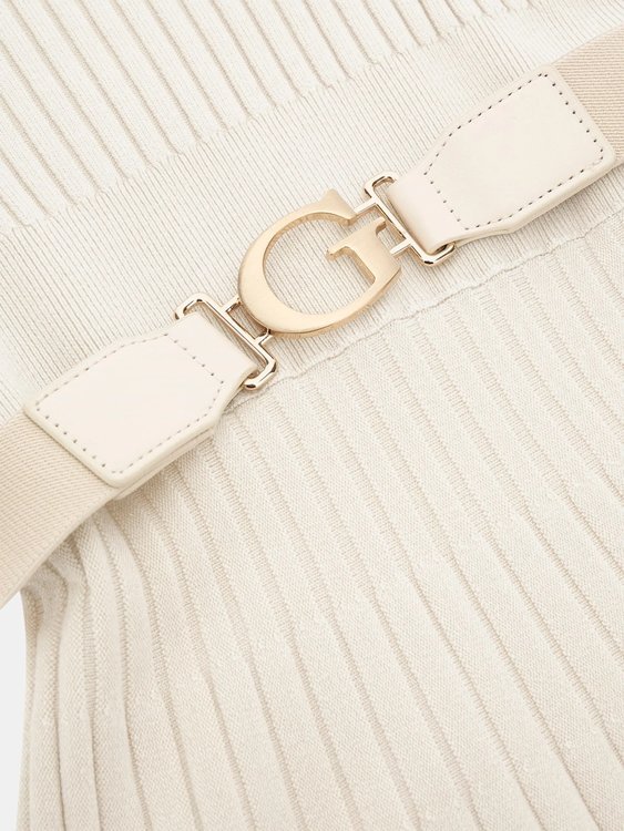 Pleated Paige šaty Krémová barva Ženy