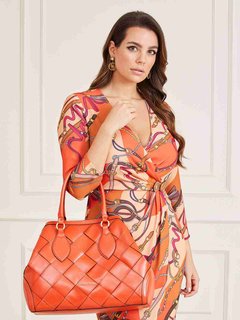 Guess, Oranžová barva Luxe Large Eugenia kabelka