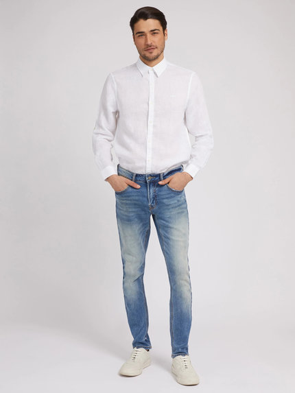 Módní Collins košile, Bílá barva, 2022