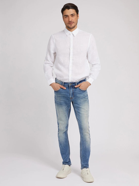 Módní Collins košile, Bílá barva, 2022