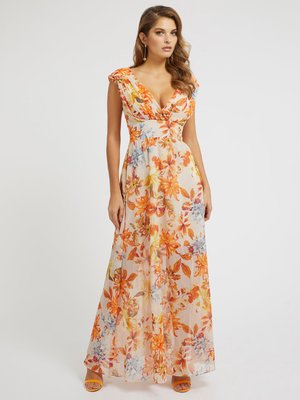 GUESS – Gilda šaty, Oranžová barva