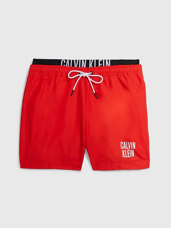 Calvin Klein Swimwear – Intense Power plavky, Červená barva
