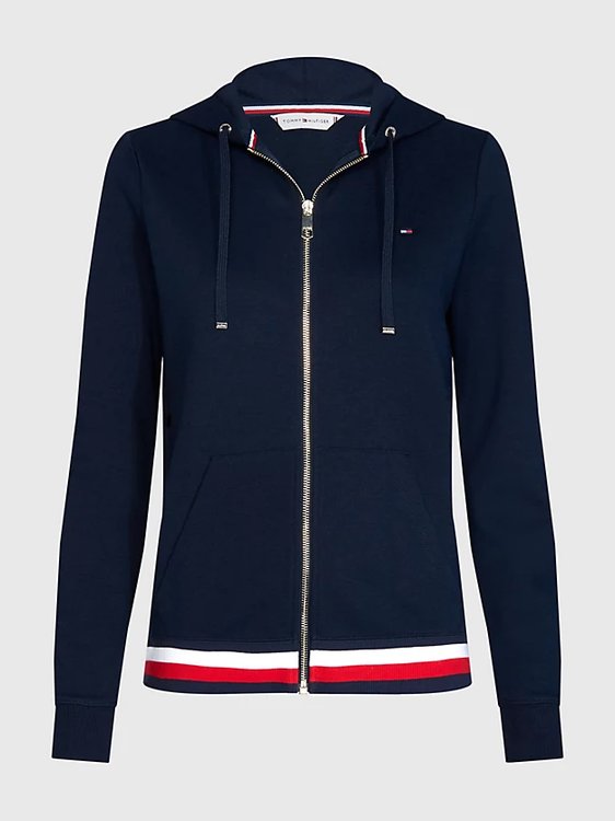 Heritage Zip-Through mikina Navy barva Ženy