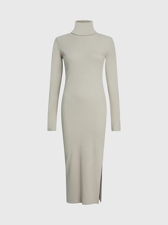 Logo Elastic Rib šaty Krémová barva Ženy