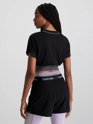 Cropped Gym triko – Calvin Klein Performance, Černá barva Ženy