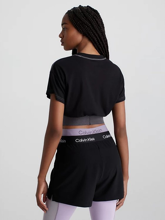 Cropped Gym triko – Calvin Klein Performance, Černá barva Ženy
