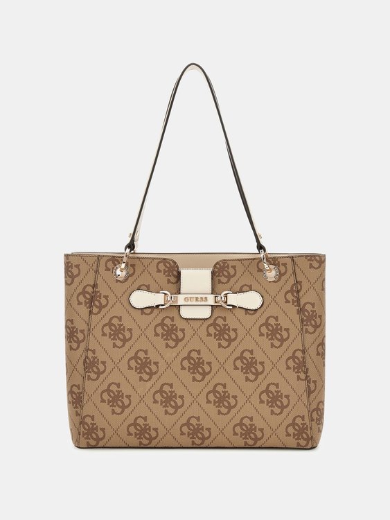 GUESS – Nolana Noel velká kabelka, Béžová barva
