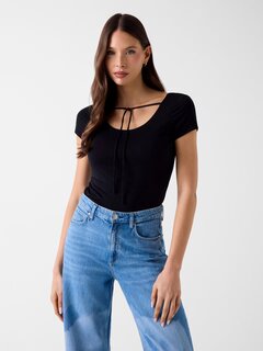 Luxusní Kimmie top, Černá barva, S, M, XL