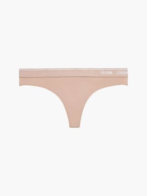 Calvin Klein Underwear – Ck One Tanga, Béžová barva