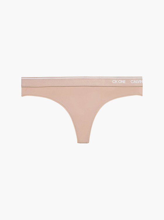 Calvin Klein Underwear – Ck One Tanga, Béžová barva