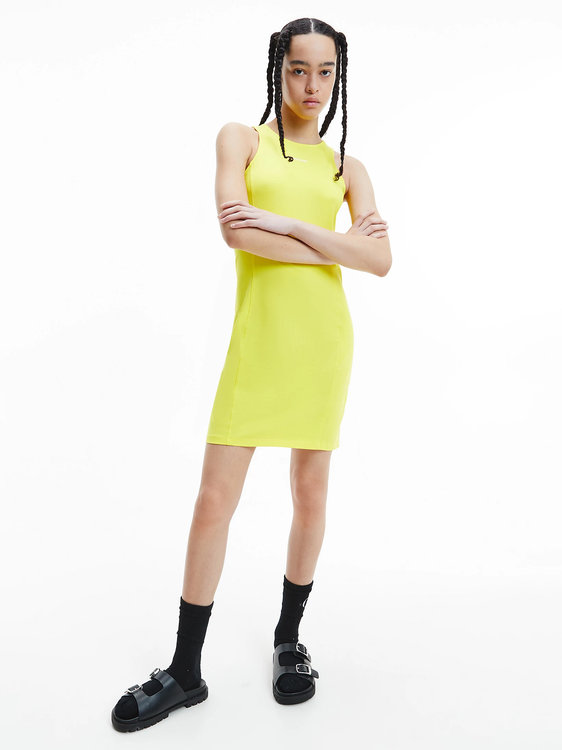 Luxusní Organic Tank šaty, Žlutá barva