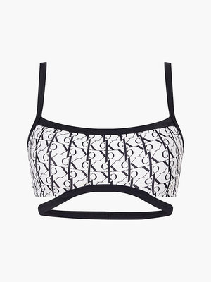 Calvin Klein Swimwear – CK One monogram plavky - Horní díl, Bílá, Černá barva