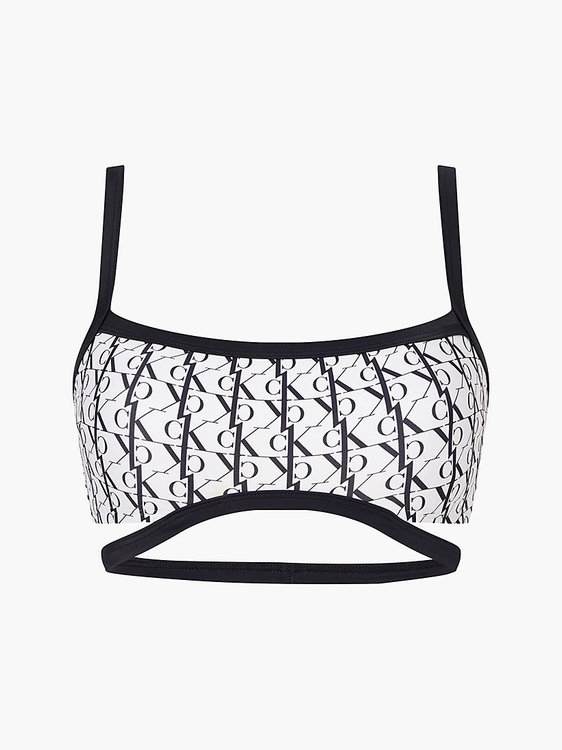 Calvin Klein Swimwear – CK One monogram plavky - Horní díl, Bílá, Černá barva