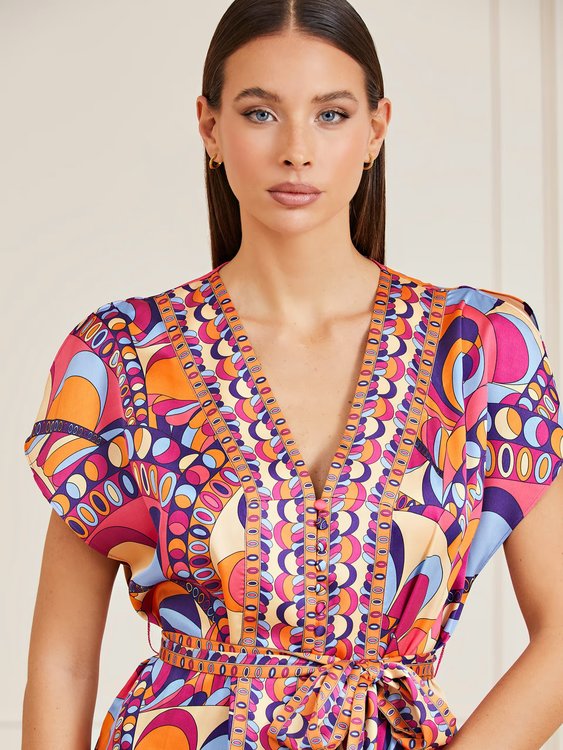 Módní Tulum šaty, Oranžová, Růžová barva, 2023