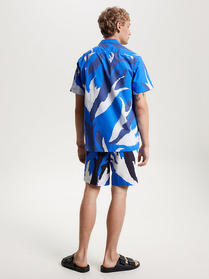 Módní Flower Print košile, Modrá barva, 2023